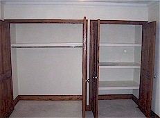 Wardrobe doors open