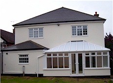 Rear of house and a conservatory